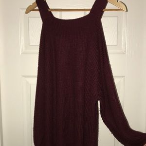 Maroon off the shoulder sweater